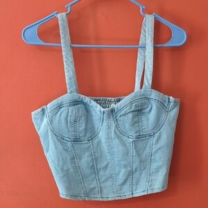 Denim Tank Crop Top